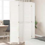 VIDAXL Cloison de separation 4 panneaux blanc bois de paulownia massif