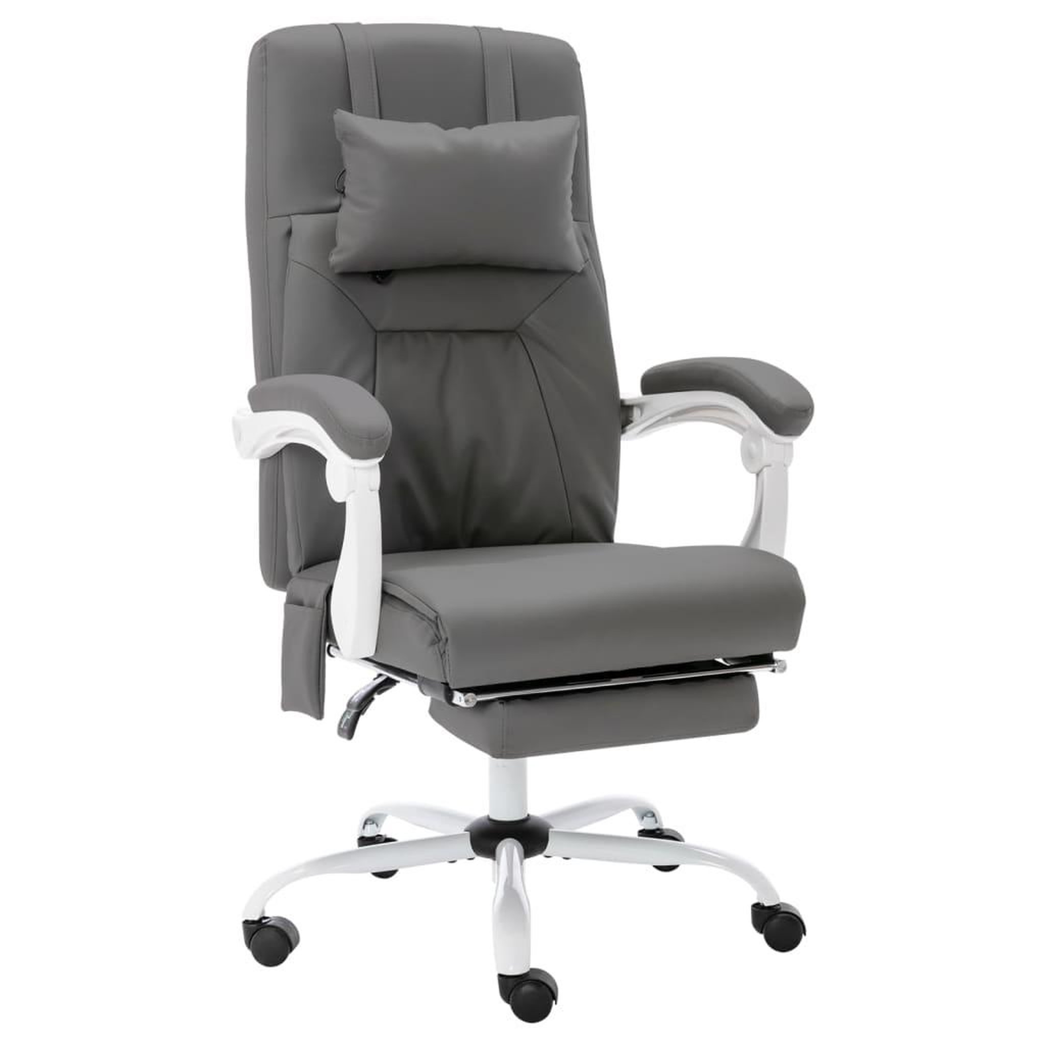 Voir la diapositive 1 : VIDAXL Chaise de bureau de massage Gris Similicuir
