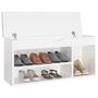 Voir la diapositive 3 : VIDAXL Banc a chaussures avec coussin Blanc brillant Bois d'ingenierie