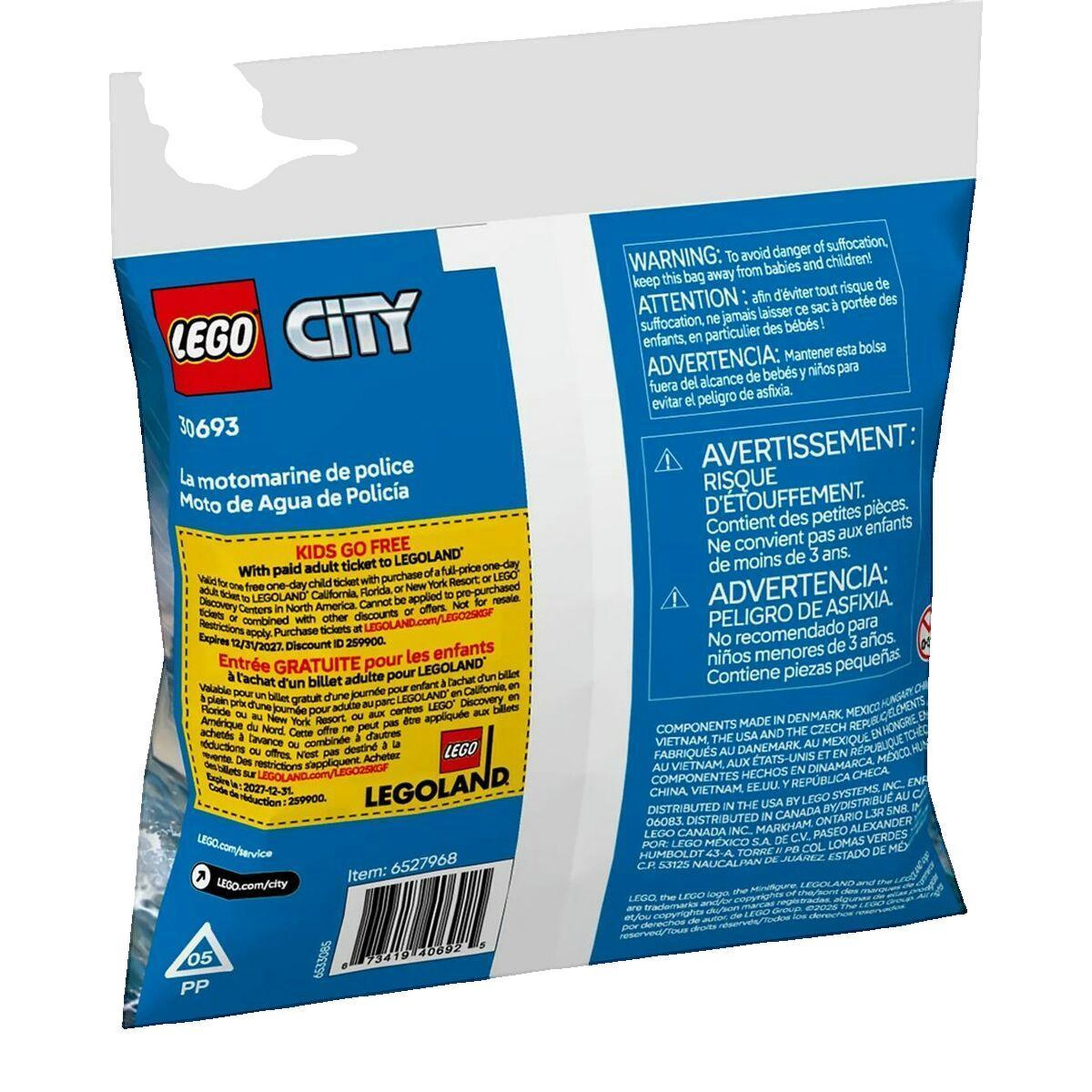 Voir la diapositive 3 : LEGO LE JETSKI DE LA POLICE CITY Lego LEG30693