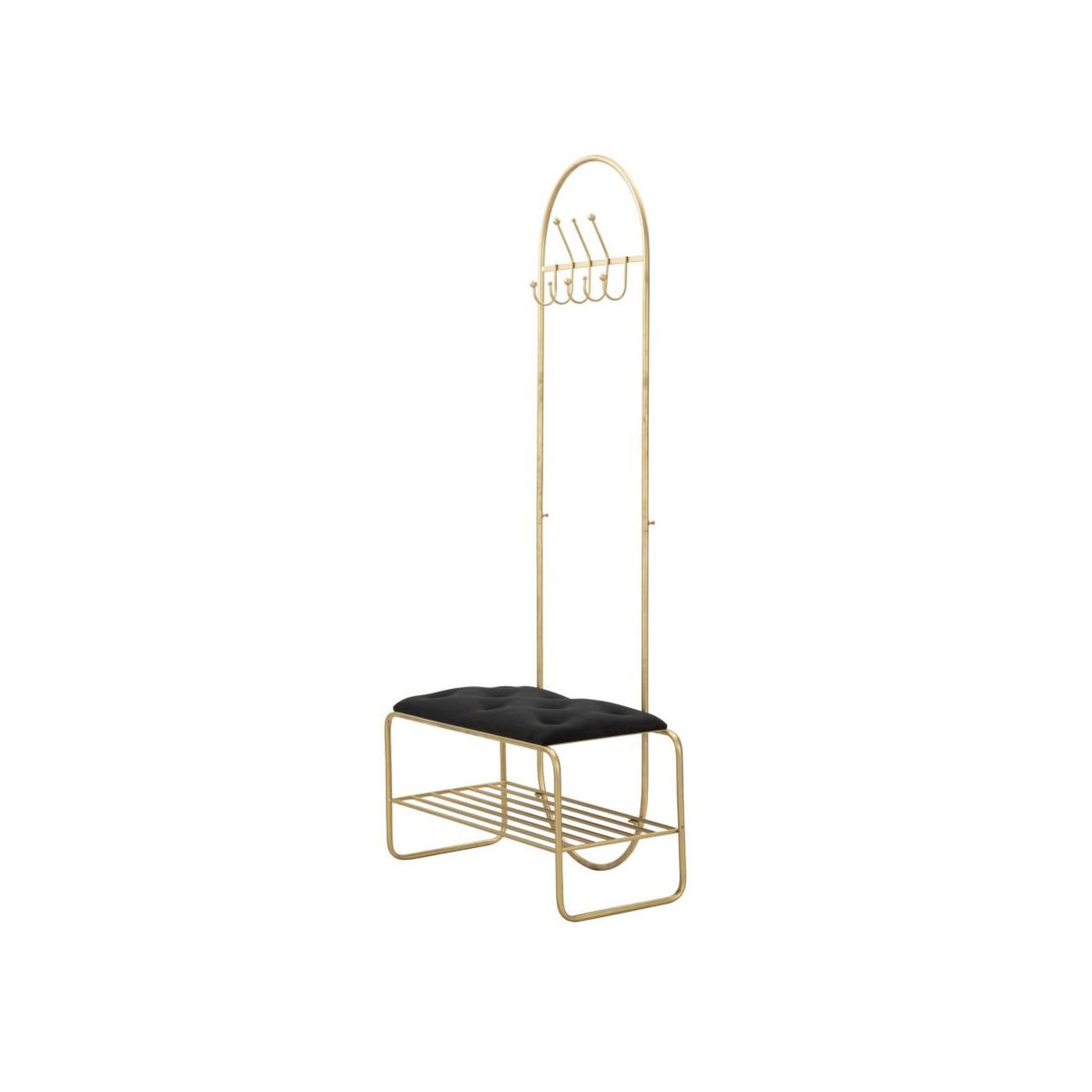 Voir la diapositive 3 : Paris Prix Meuble d'entrée avec banc  porte-manteau  180cm or & noir