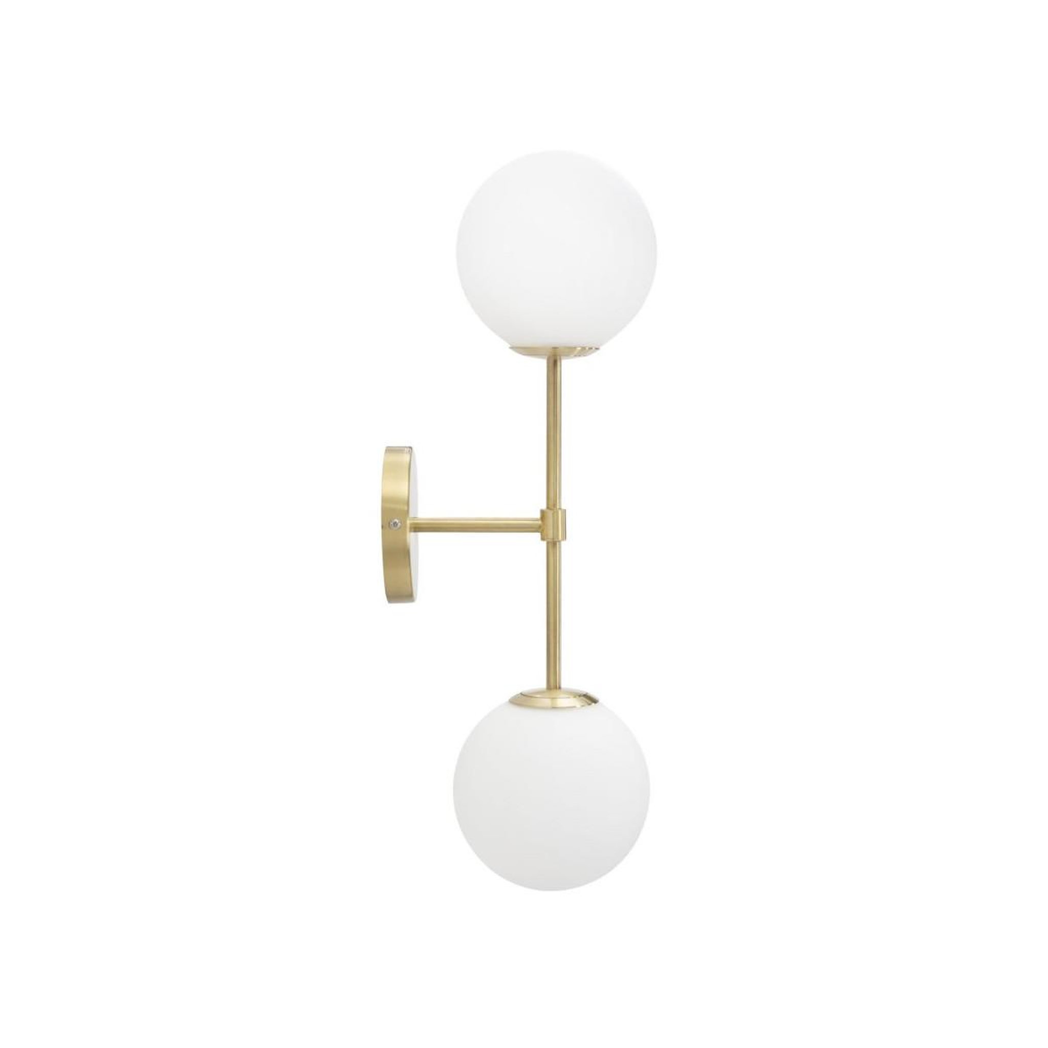 Voir la diapositive 4 : Paris Prix Applique murale 2 sphères  glamy doppia  55cm blanc & or