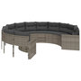 Voir la diapositive 2 : VIDAXL Canape de jardin avec coussins rond gris resine tressee