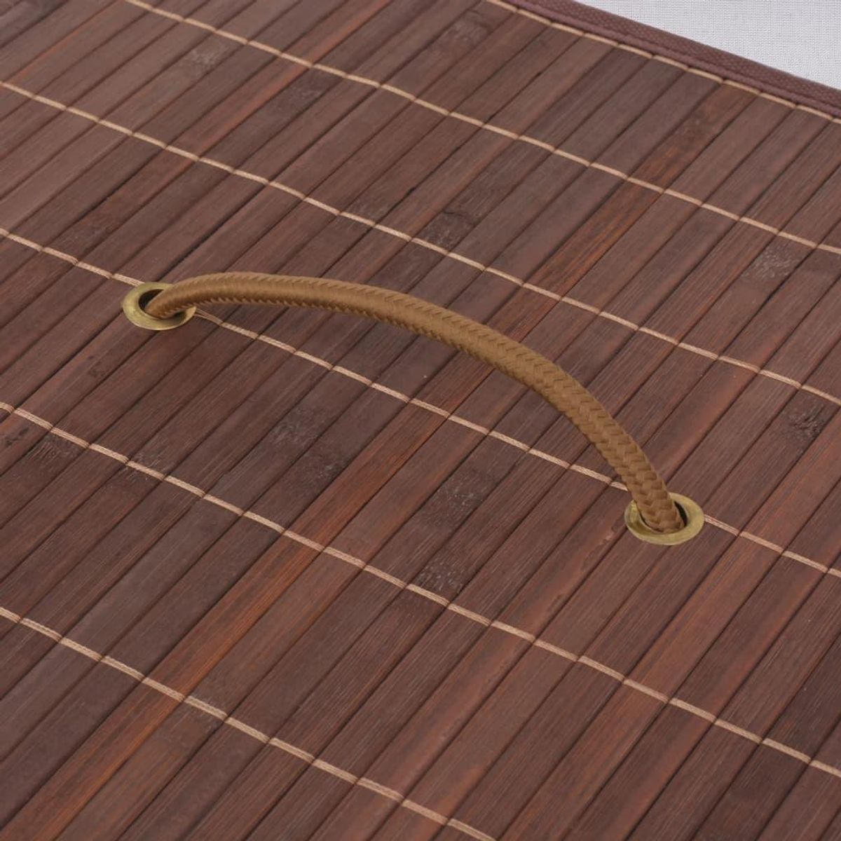 VIDAXL Panier a linge rectangulaire Bambou Marron