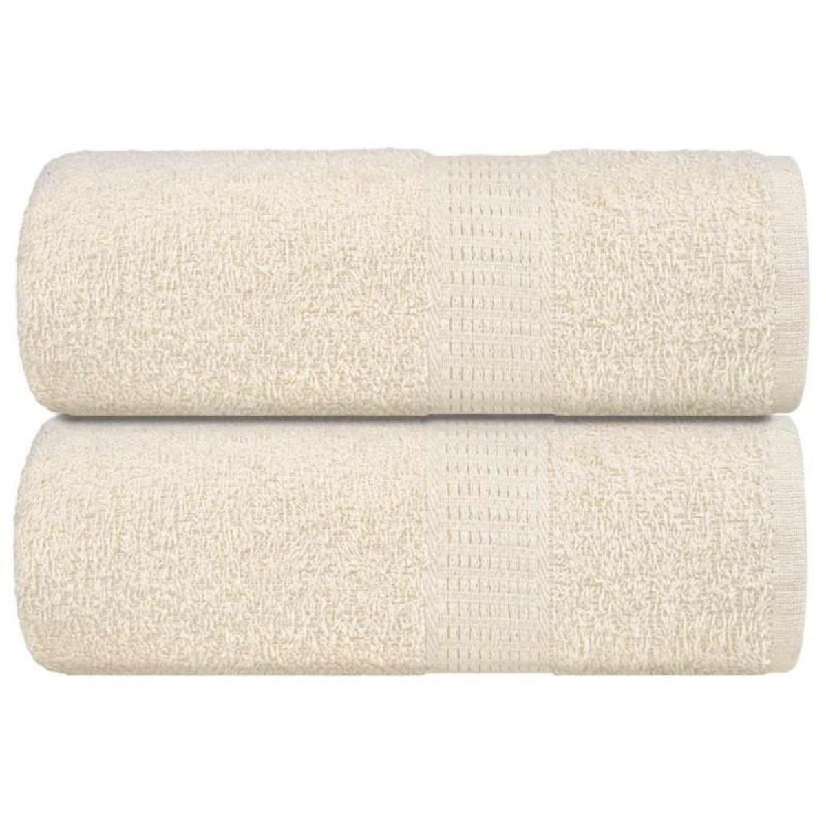 VIDAXL Serviettes de visage 2 pcs crème 30x30 cm 360 g m² 100% coton