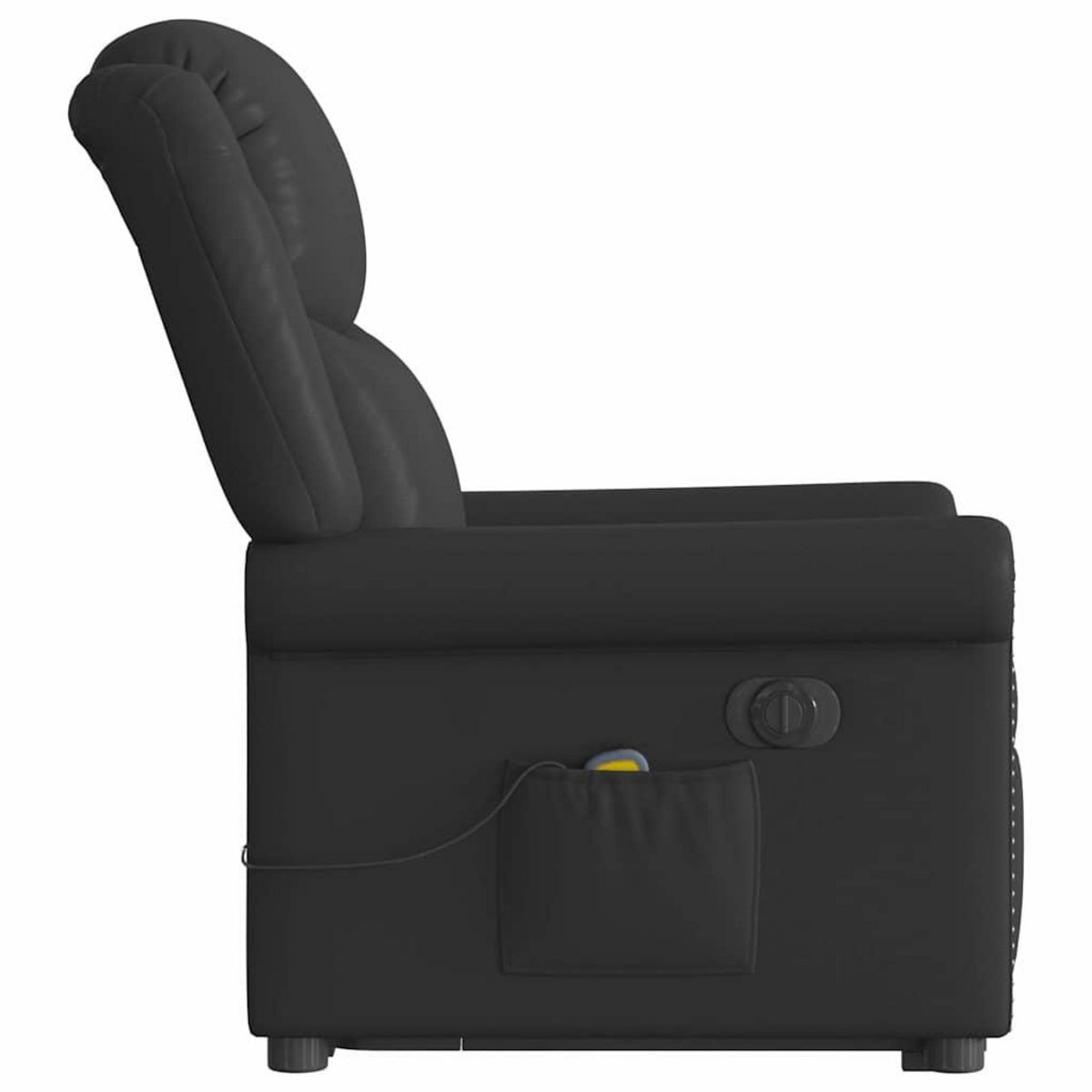 VIDAXL Fauteuil inclinable massage electrique noir brillant similicuir
