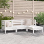 Voir la diapositive 1 : VIDAXL Canape de jardin 3 places et repose-pied blanc bois pin massif