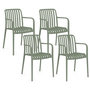 Voir la diapositive 1 : ID MARKET Lot de 4 chaises de jardin empilables BILBAO en polypropylène vert