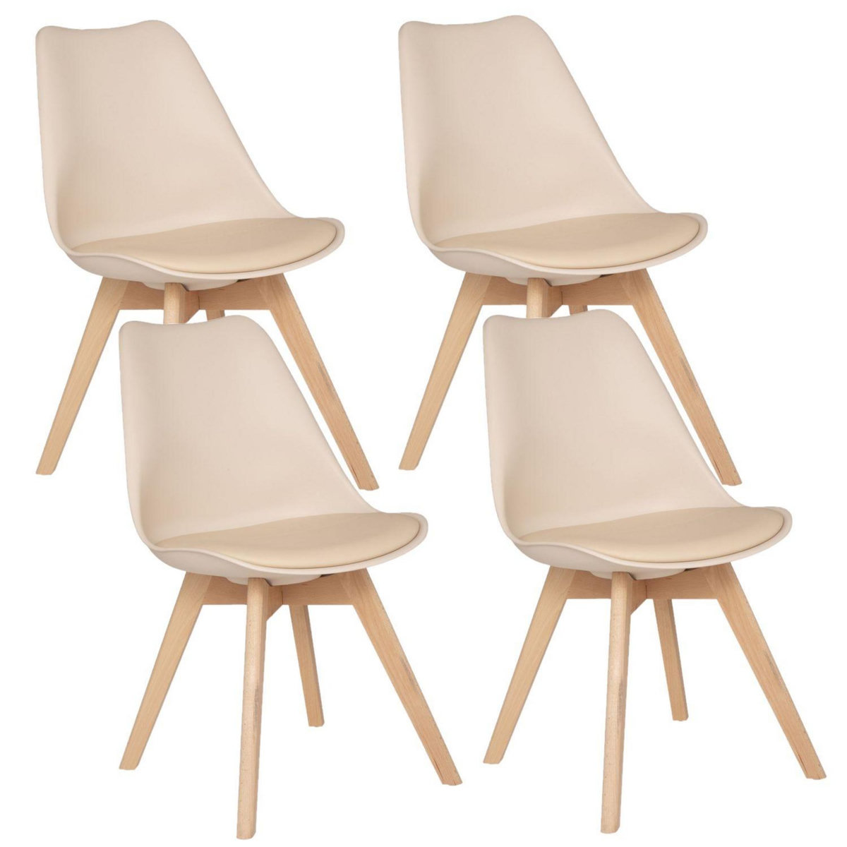 ATMOSPHERA Lot de 4 Chaises design scandinave Baya