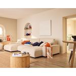 LISA DESIGN Pivoine - canapé panoramique en u - 7 places - convertible avec coffre - en velours côtelé. Coloris disponibles : Gris, Orange, Vert, Bleu, Beige