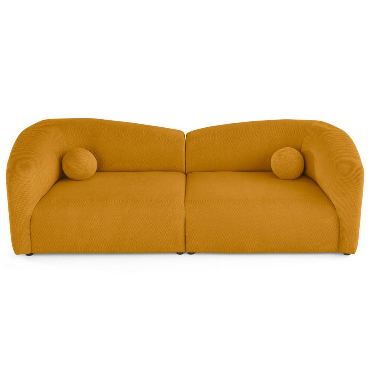 LISA DESIGN Charles - canapé droit 4 places en velours texturé