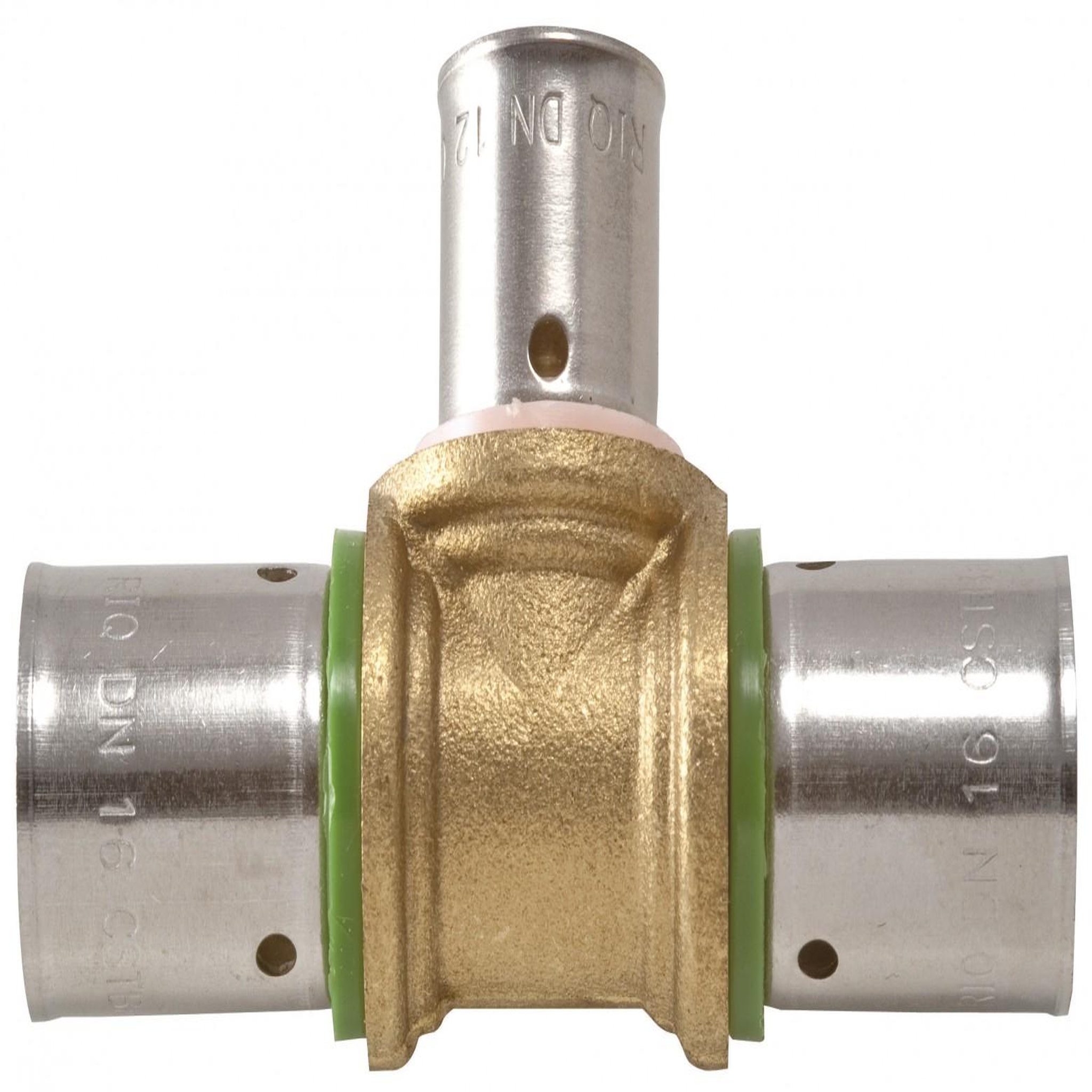 CENTRALE BRICO Raccord Té inégal à sertir laiton D.16 pour tube en per