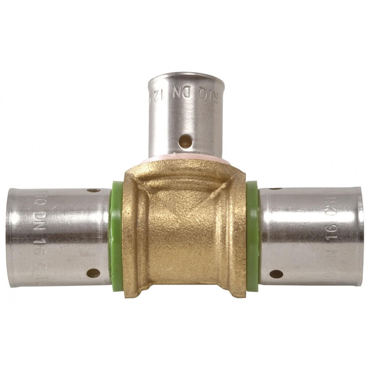 CENTRALE BRICO Raccord Té inégal à sertir laiton D.16 pour tube en per