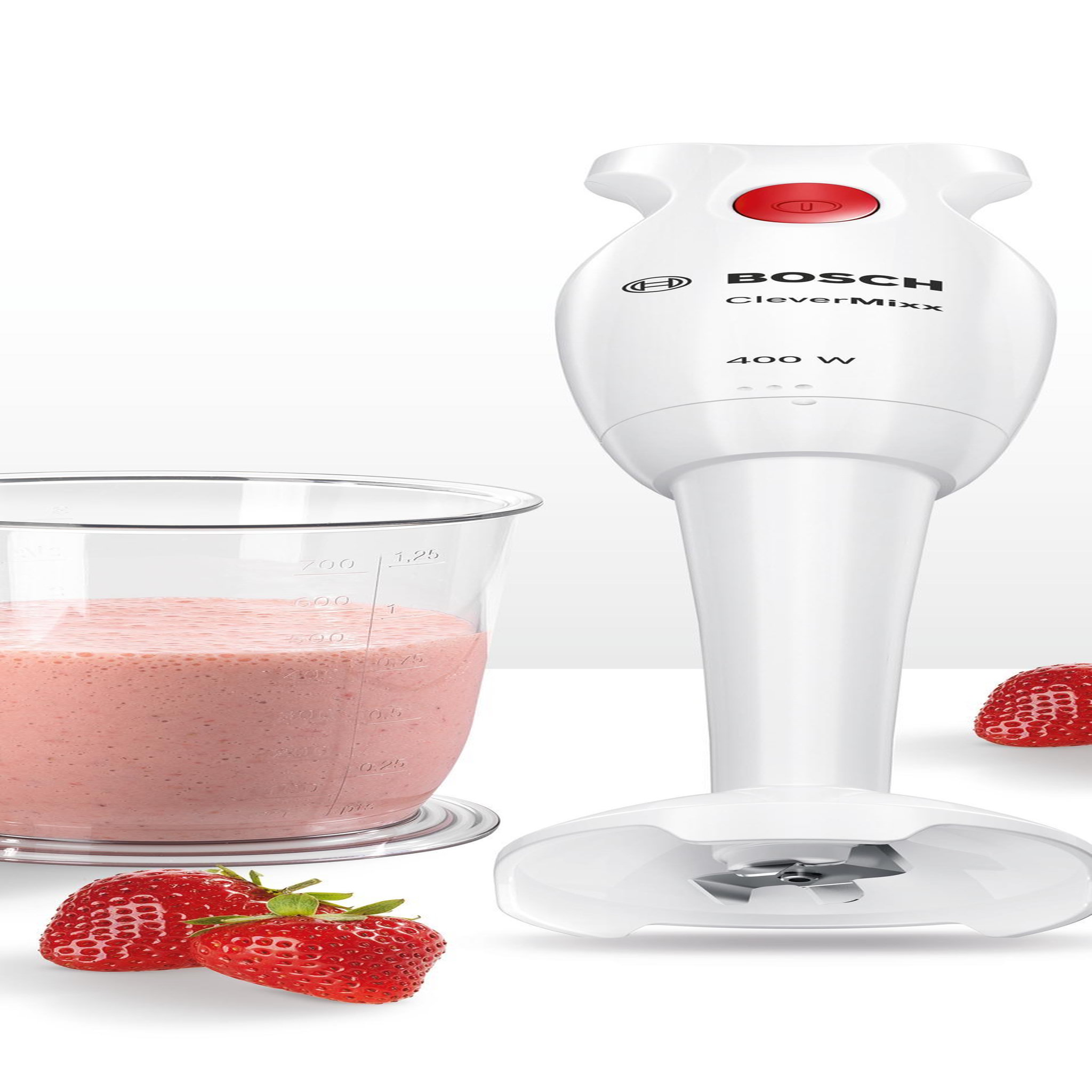 Voir la diapositive 6 : BOSCH Mixeur plongeant 400w blanc/rouge - msm14100