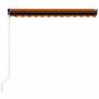 VIDAXL Auvent manuel retractable avec LED 350x250 cm Orange et marron