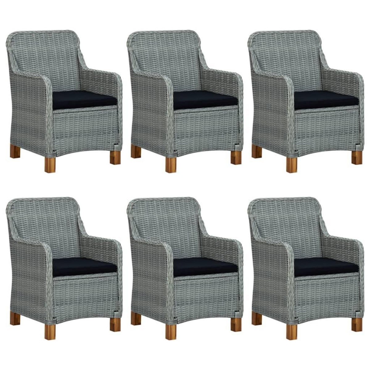 VIDAXL Ensemble a manger de jardin 7 pcs Gris clair