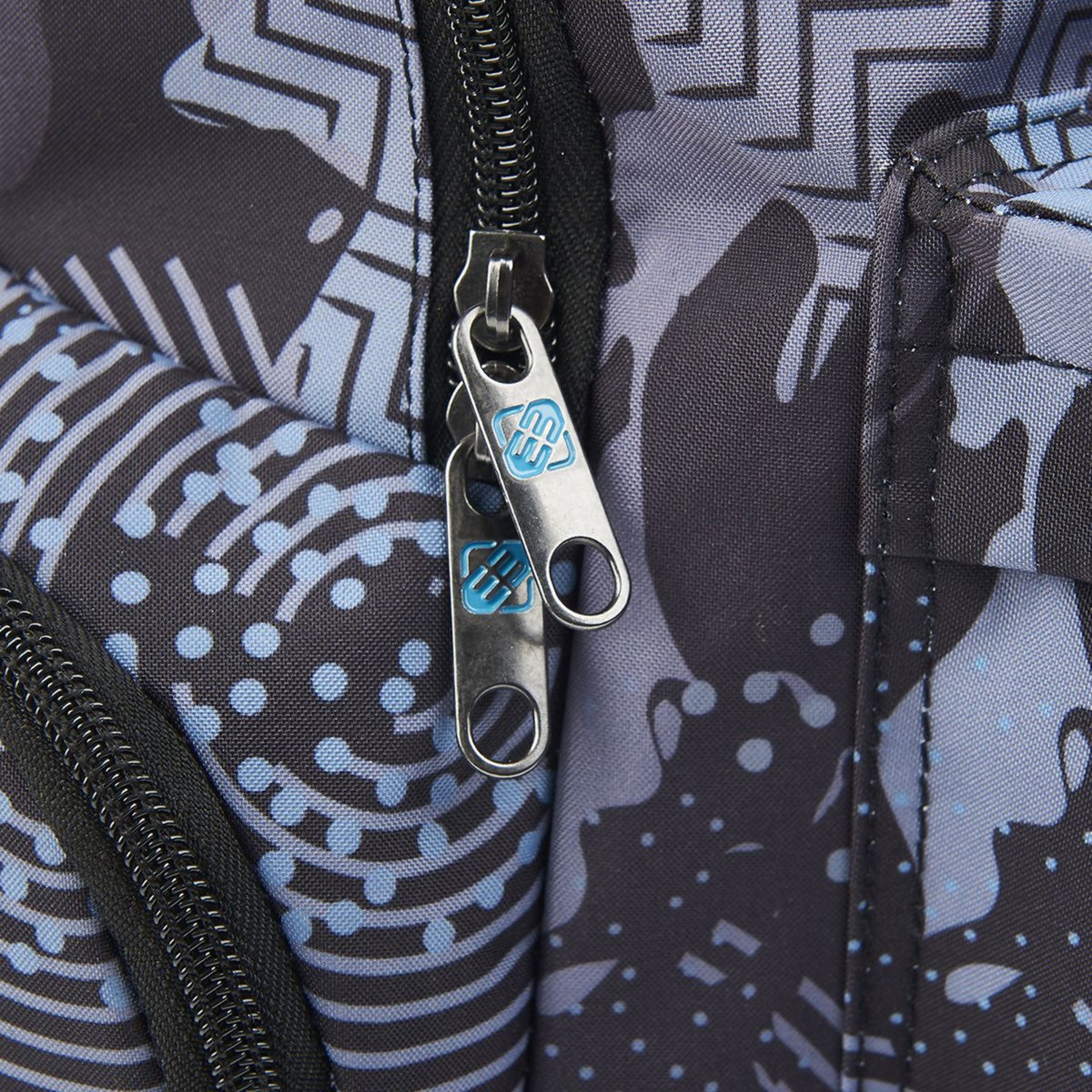 FREEGUN Sac à dos 2 compartiments marron et gris motifs géométriques 