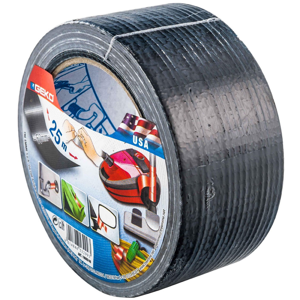 Geko Bande adhésive toilée plastifiée.