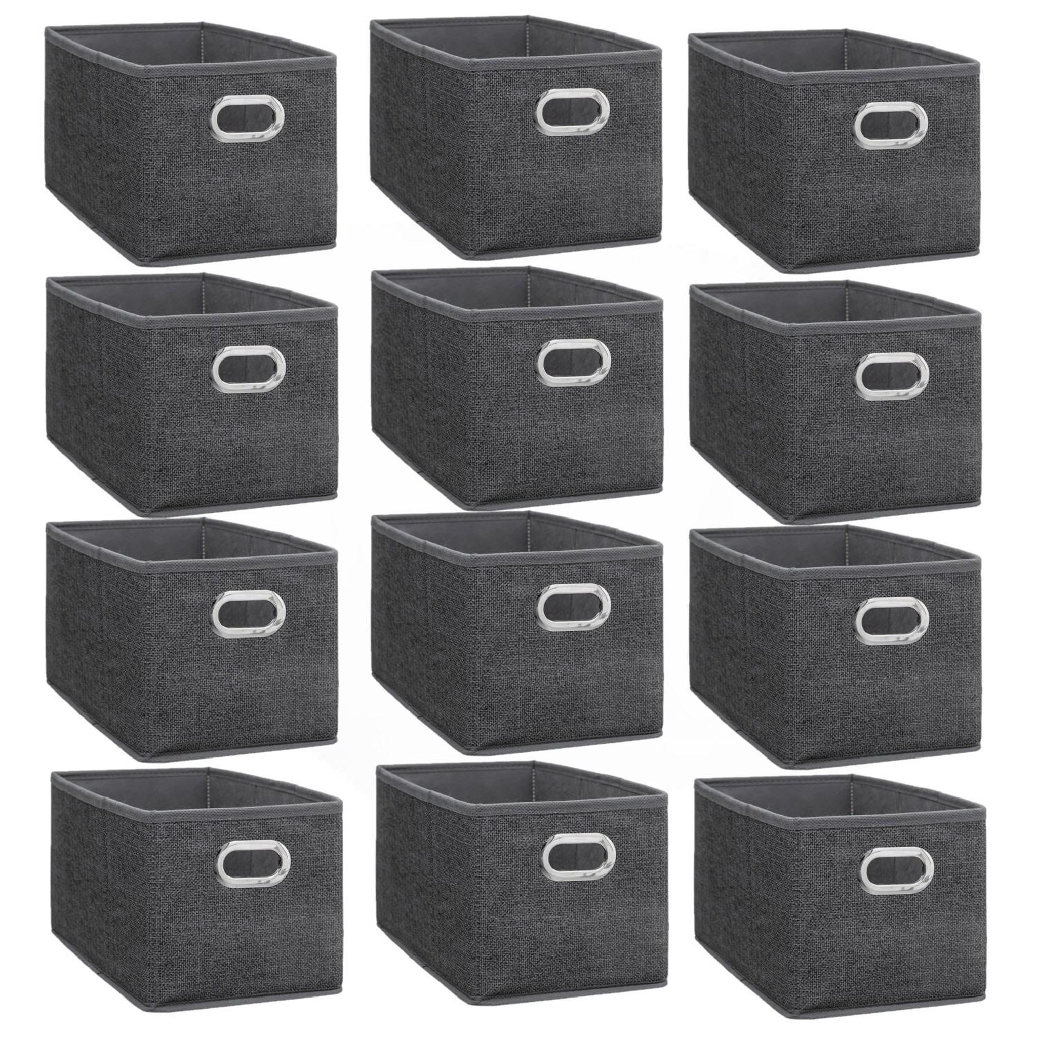 Voir la diapositive 1 : TOILINUX Lot de 12 paniers de rangement en tissu avec poignée mix'n modul