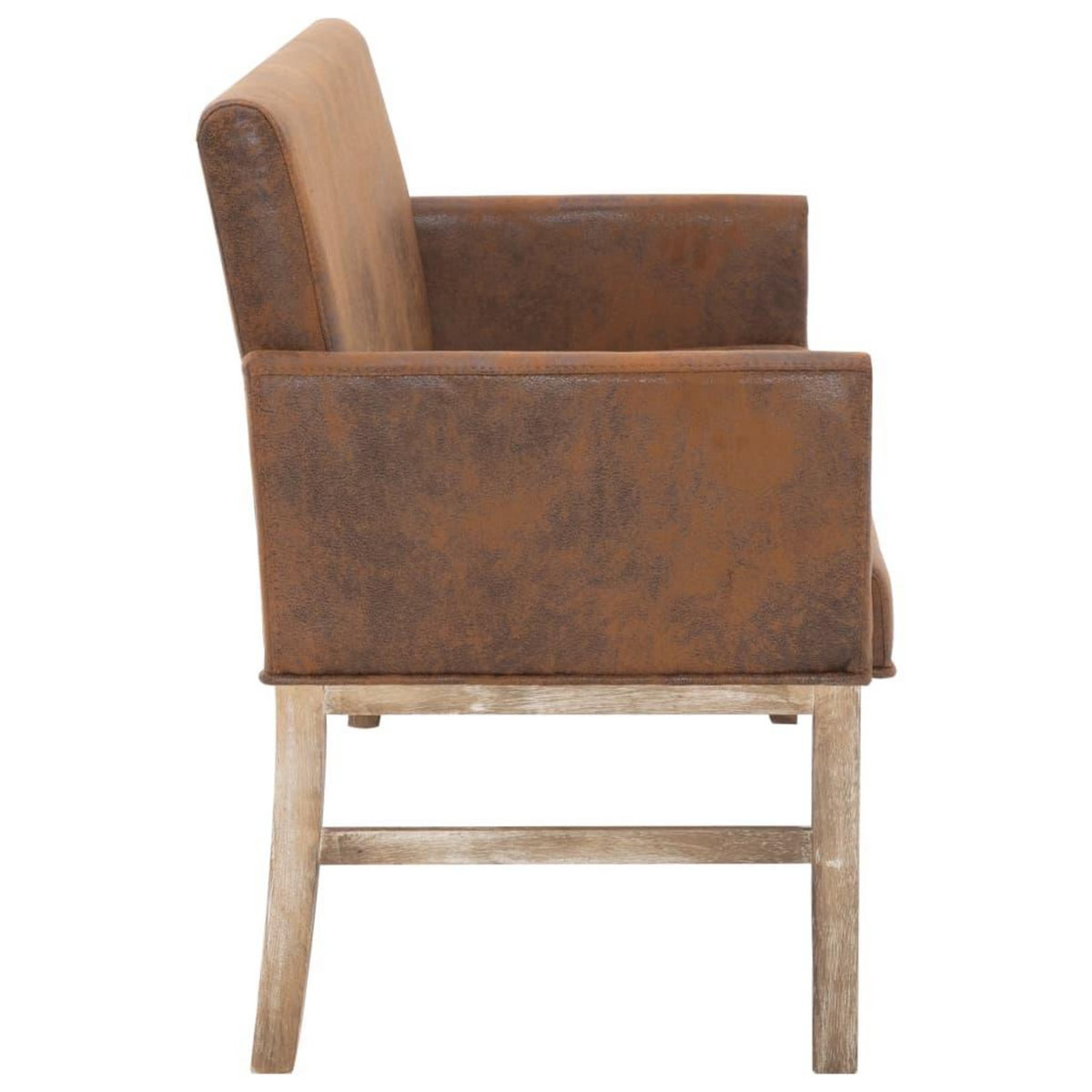 VIDAXL Banc avec accoudoir 140 cm Marron Similicuir daim