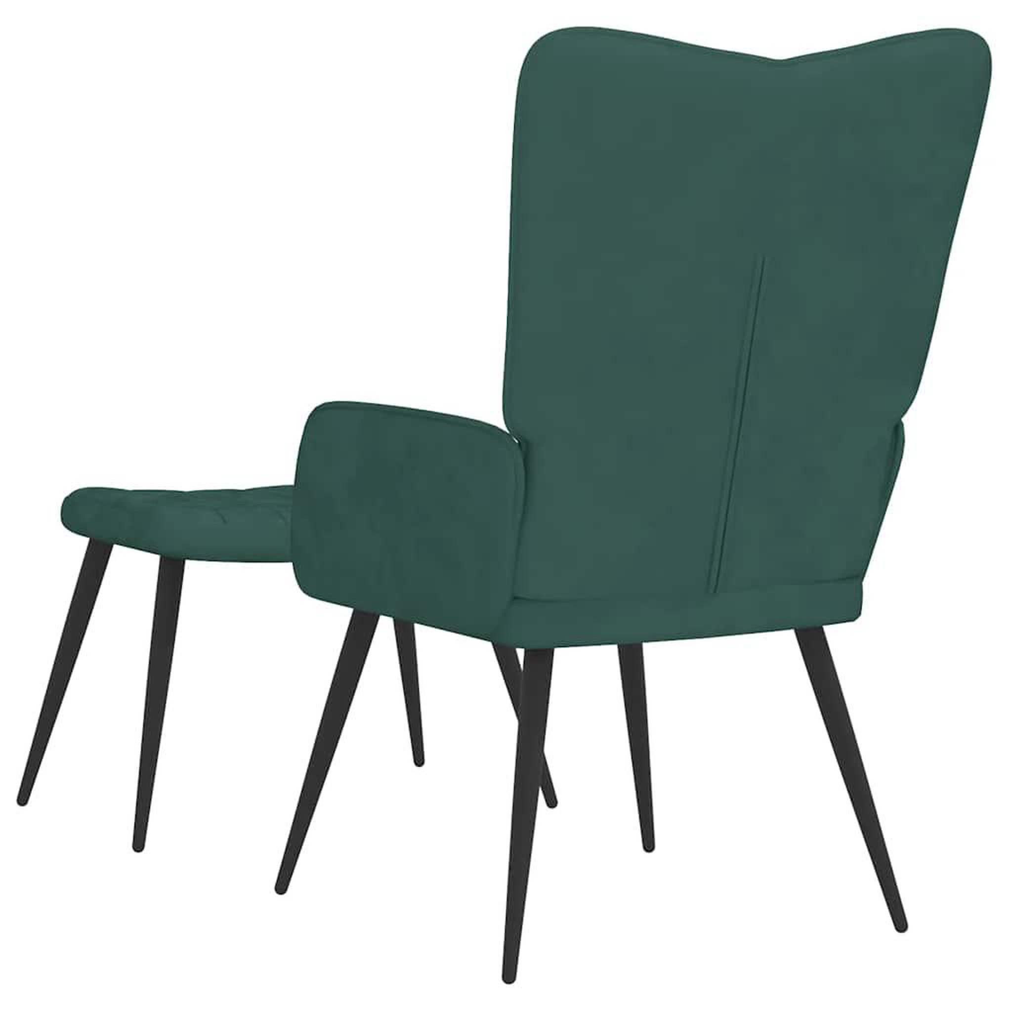 Voir la diapositive 5 : VIDAXL Chaise de relaxation avec tabouret Vert fonce Velours
