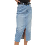 Vero Moda Jupe en jean Longue  Femme Vero Moda Calf Denim Skirt. Coloris disponibles : Bleu
