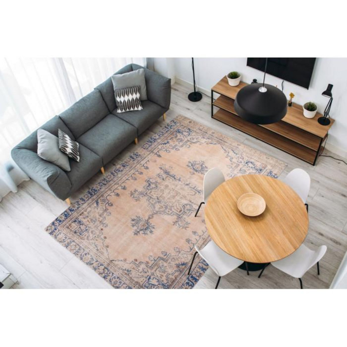 Paris Prix Tapis Rétro Imprimé Antique  Vintage  Bleu