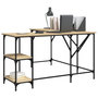 Voir la diapositive 3 : VIDAXL Bureau chene sonoma 139x139x75 cm bois d'ingenierie