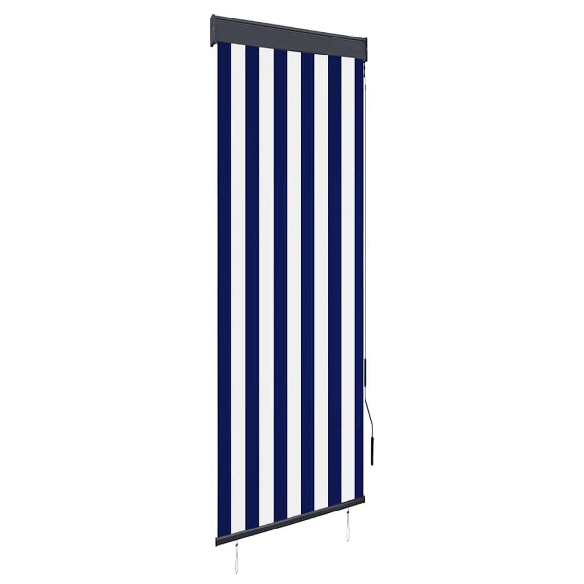 VIDAXL Store roulant d'exterieur 60x250 cm Bleu et blanc