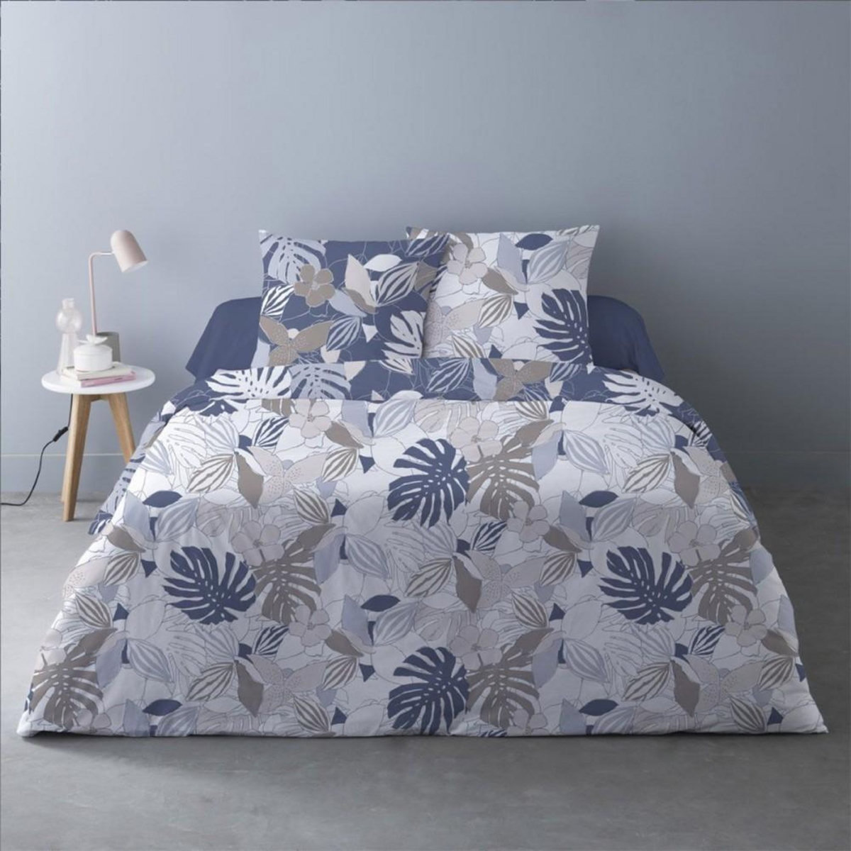 Dourev Housse de couette 240x220 Chika bleu + 2 taies
