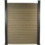 Habitat et Jardin Kit Clôture 1.6 x 1.2 m composite - Kit de fixation offert - Marron