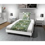 SOLEIL D'OCRE Parure de draps en coton 57 fils NOUMEA, par Soleil d'ocre. Coloris disponibles : Noir, Vert