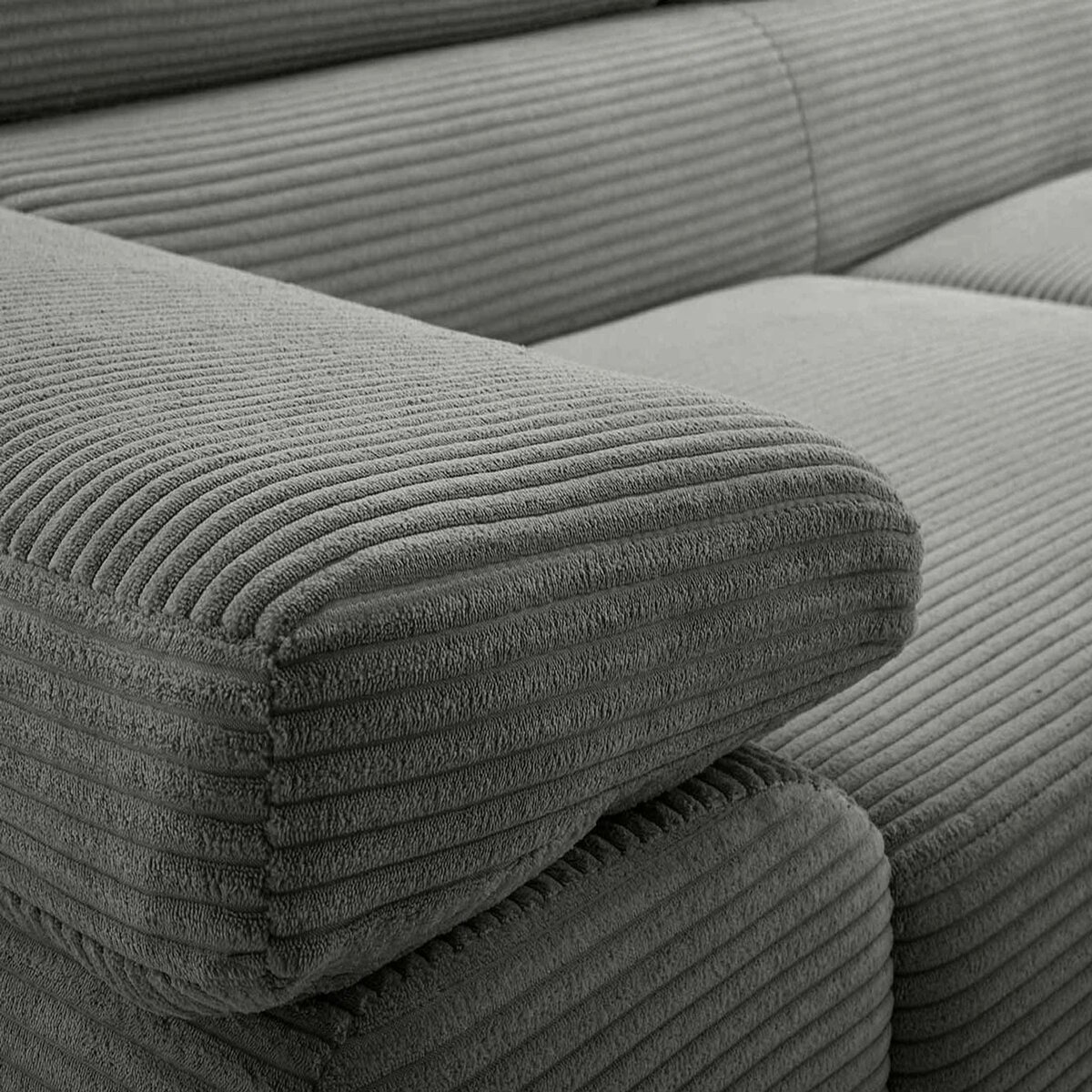 BEST MOBILIER Pablo - canapé 3 places - convertible avec têtières réglables - en velours côtelé