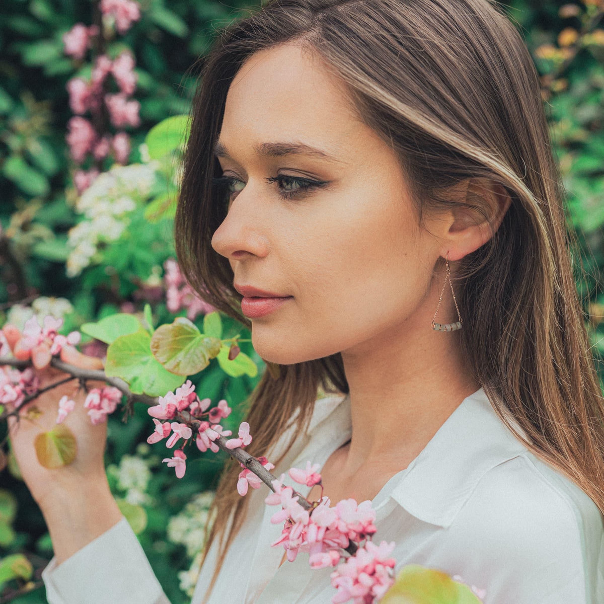 SLOYA Boucles d'oreilles Piana en pierres Labradorite