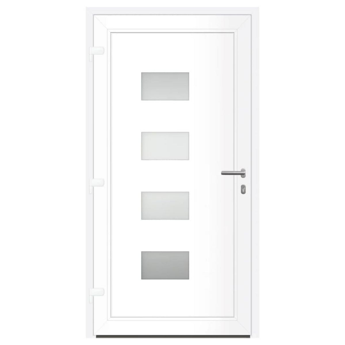 VIDAXL Porte d'entree Blanc 100x200 cm Aluminium et PVC