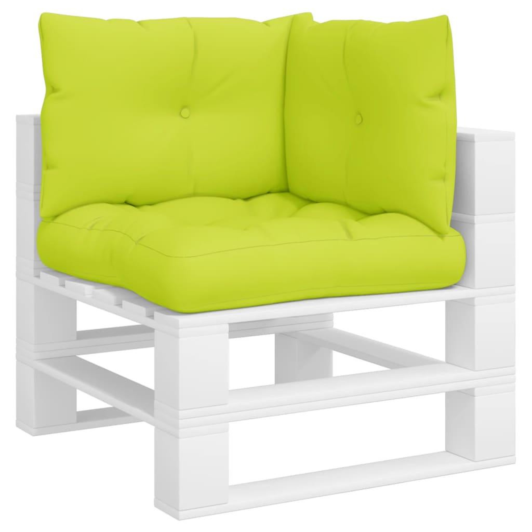 Voir la diapositive 3 : VIDAXL Coussins de palette lot de 3 vert vif tissu
