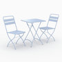 Voir la diapositive 1 : Rendez vous déco Table et chaises de jardin pliantes 2 personnes en métal bleu-Yumi
