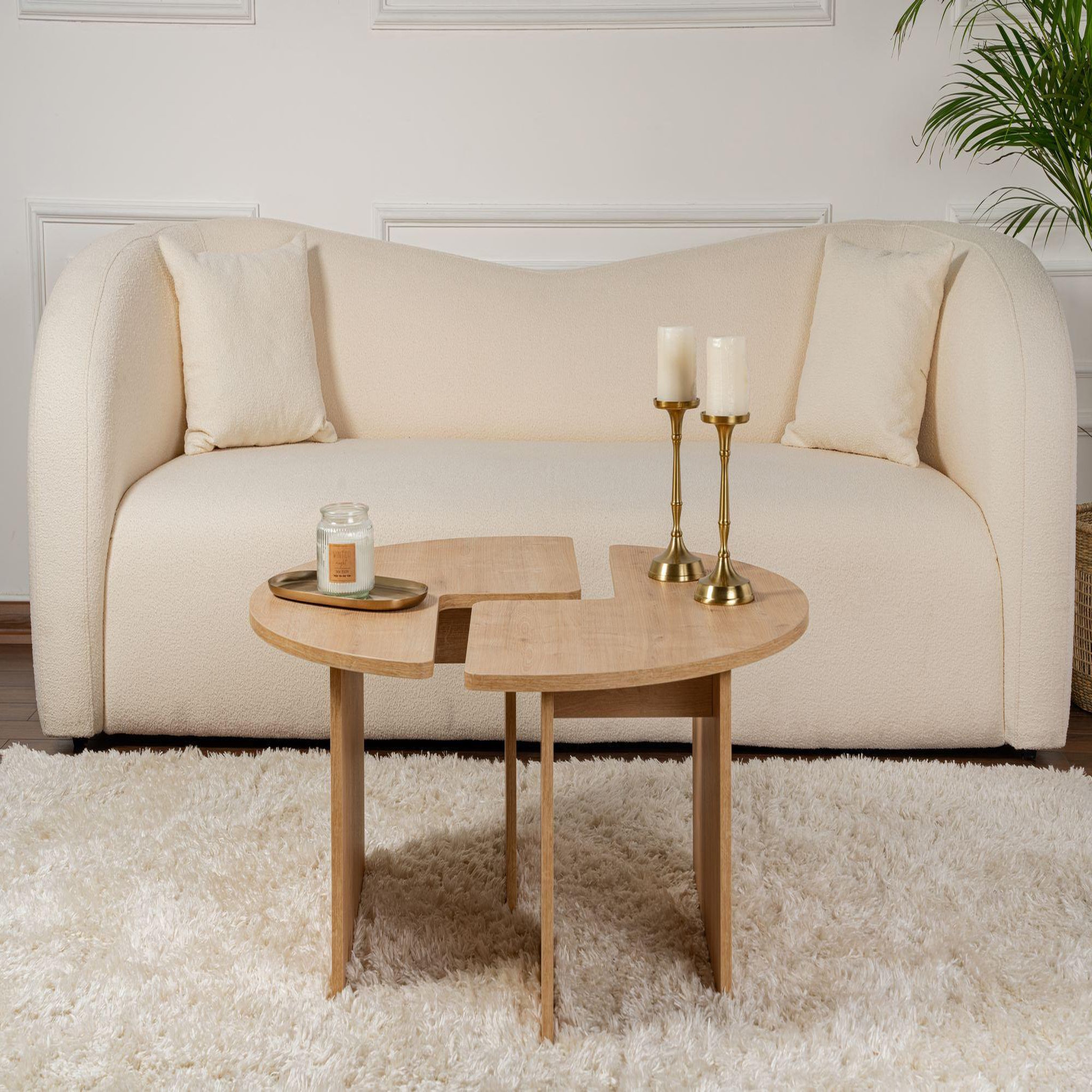 Voir la diapositive 3 : Habitat et Jardin Table basse en bois  moira  90 x 90 x 41 cm - chêne