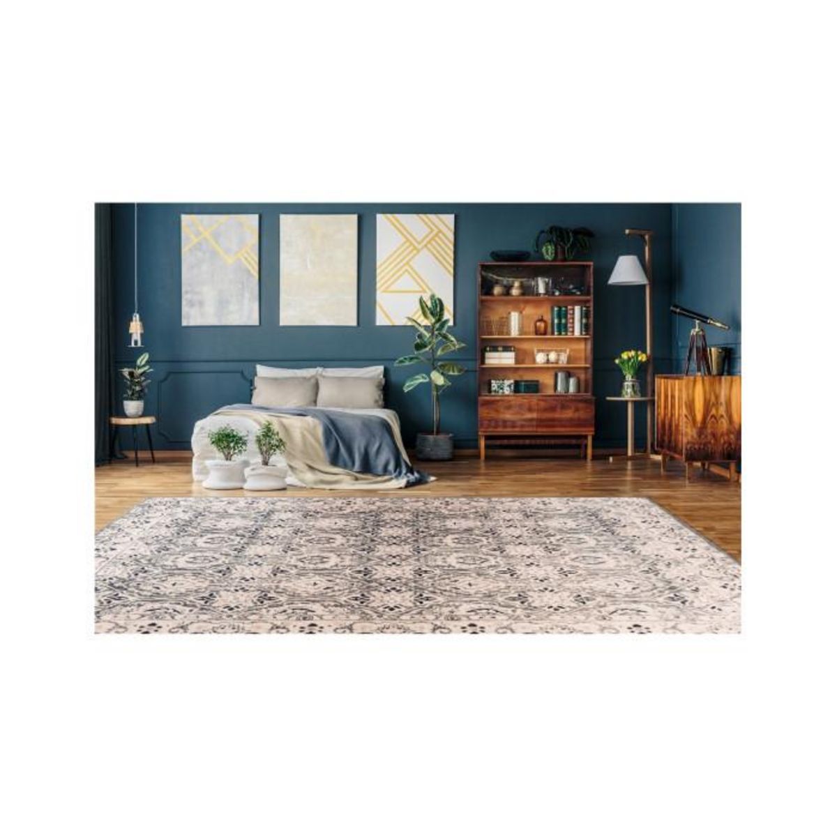 Paris Prix Tapis Tissé Rétro à Poils Ras  Saphira  Beige