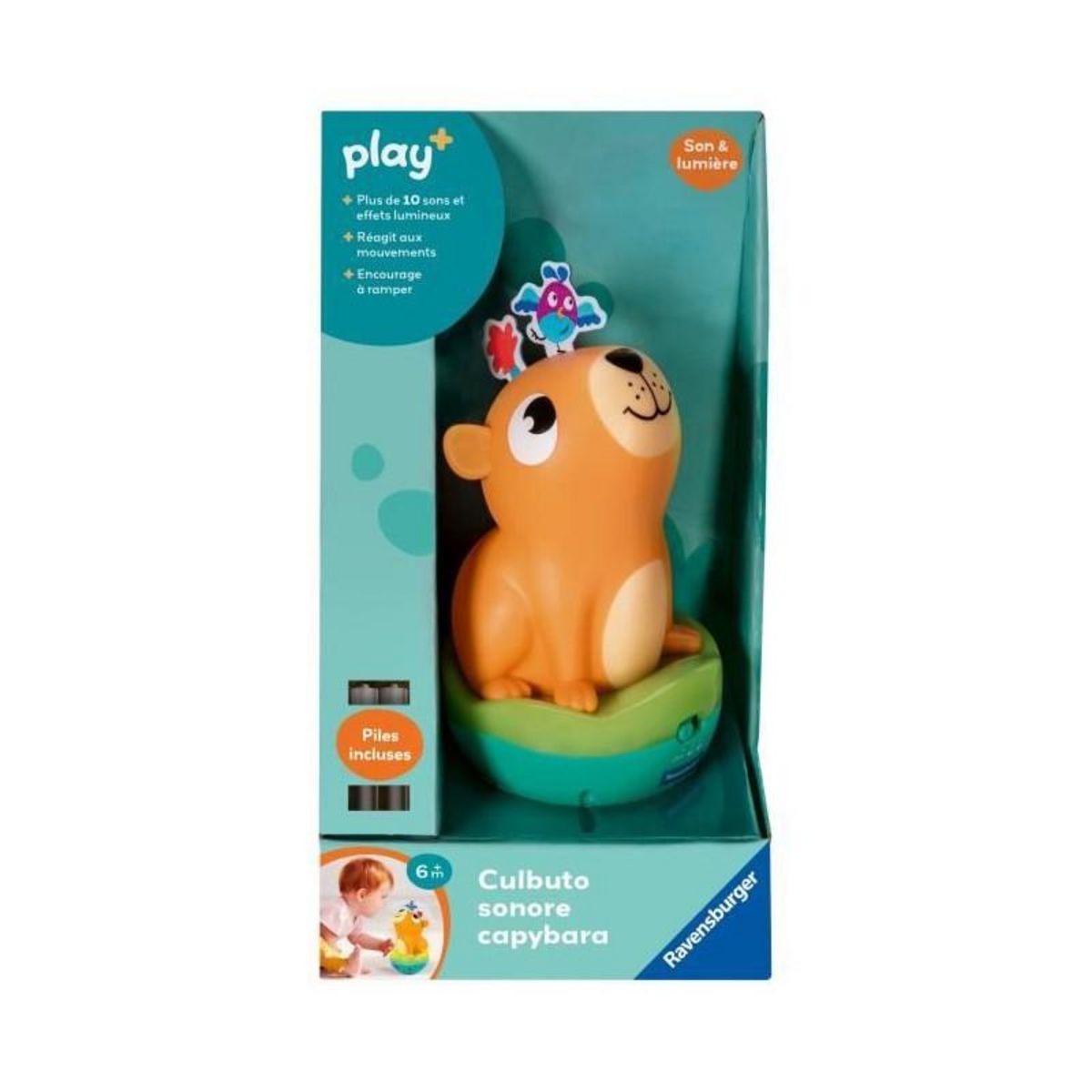 RAVENSBURGER Ravensburger -PLAY + -Culbuto sonore capybara - Des 6 mois - version française - 34019