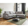 Voir la diapositive 2 : BEST MOBILIER Molly - canapé d'angle droit 5 places convertible en tissu