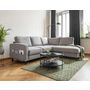 Voir la diapositive 2 : BEST MOBILIER Molly - canapé d'angle droit 5 places convertible en tissu