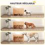 Voir la diapositive 5 : PAWHUT Porte-gamelles modulable réglable écuelles incluses idéal pour 2 chiens aspect bois acier inox
