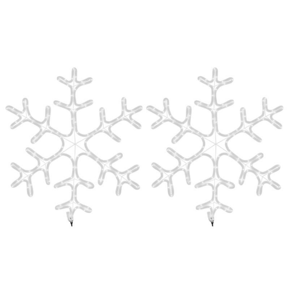 VIDAXL Flocons de neige de Noël avec LED 2 pcs Blanc chaud 59x59 cm