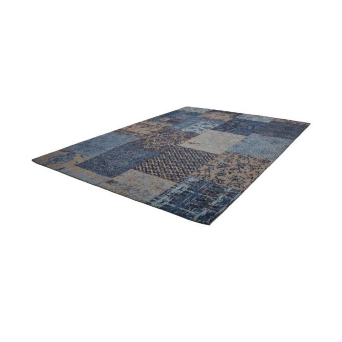 Paris Prix Tapis Tissé Vintage Patchwork  Symphony  Bleu