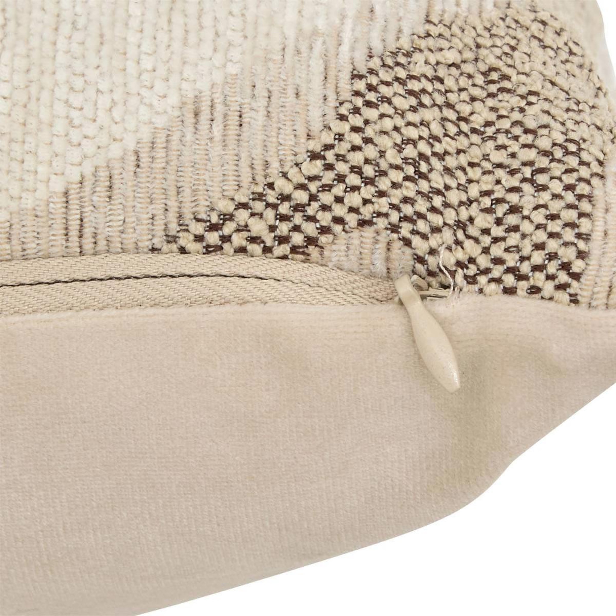 Voir la diapositive 2 : ATMOSPHERA Coussin déco jacquard  dune  25x50cm beige