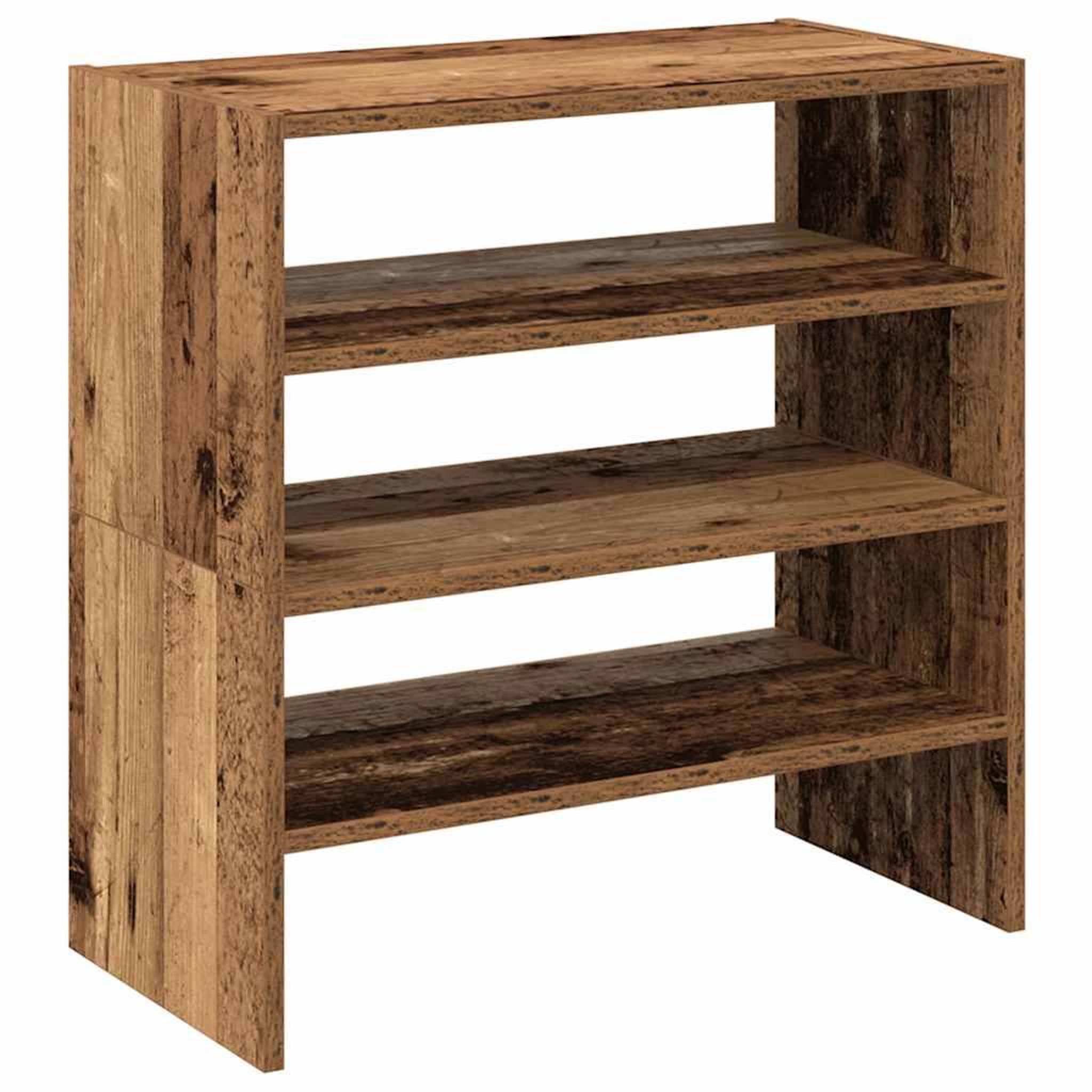 Voir la diapositive 2 : VIDAXL Etageres a chaussures 2 pcs empilable vieux bois 60x30x30,5 cm