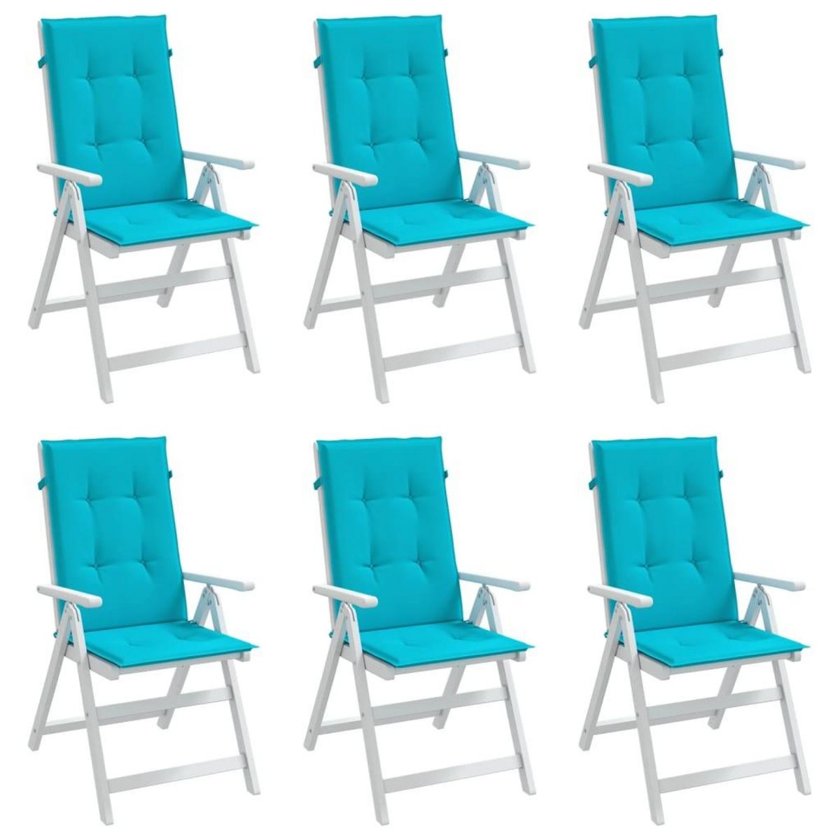 VIDAXL Coussins de chaise a dossier haut lot de 6 turquoise tissu