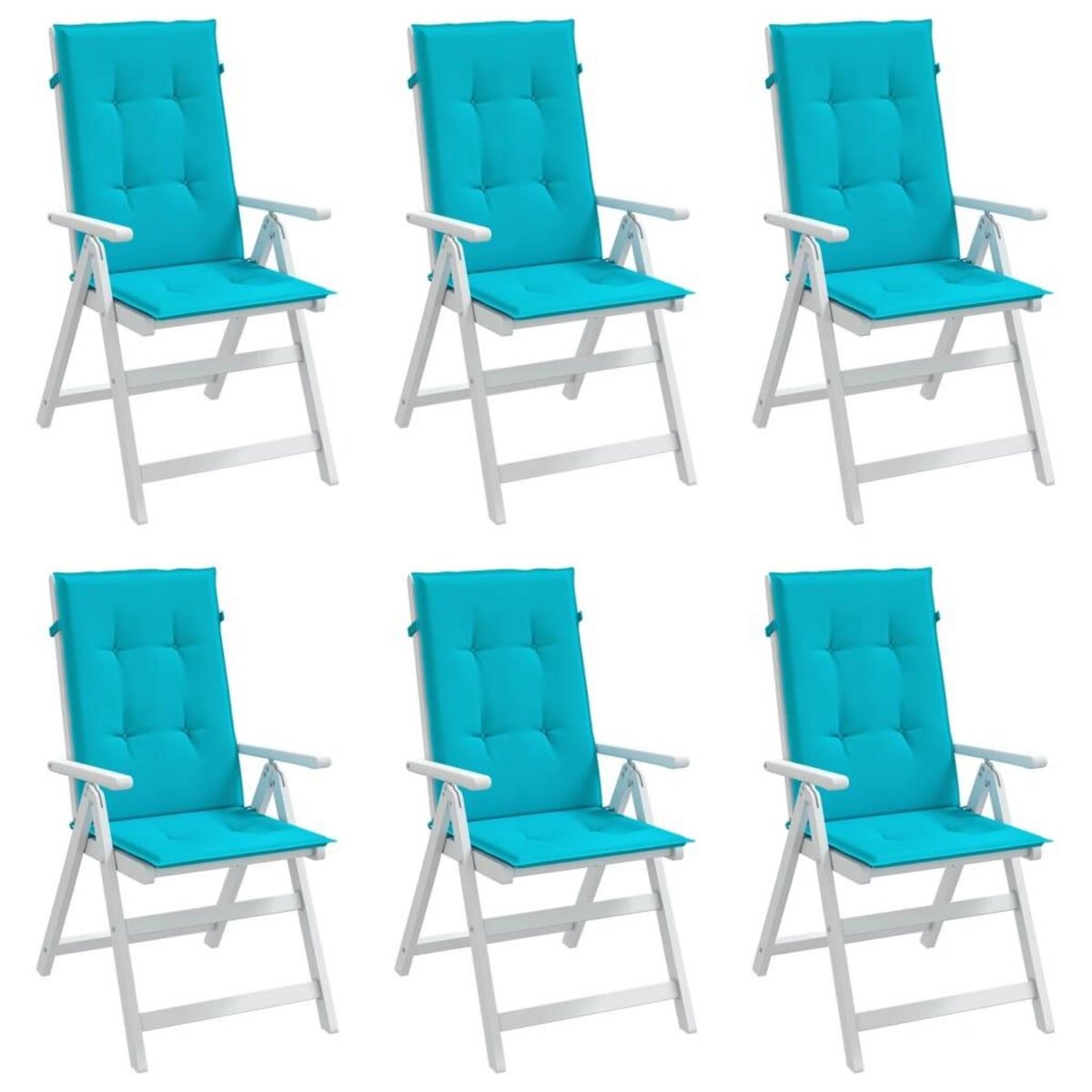 VIDAXL Coussins de chaise a dossier haut lot de 6 turquoise tissu