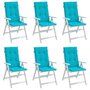 Voir la diapositive 4 : VIDAXL Coussins de chaise a dossier haut lot de 6 turquoise tissu